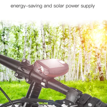 600lm güneş enerjili USB şarj dağ bisikleti gidon ışık süper parlak güneş bisiklet ışık su geçirmez bisiklet far 5