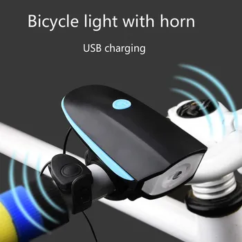 Hoparlör bisiklet ışığı Ön Güçlü Usb Arka Şarj Edilebilir 2 in 1 bisiklet led ışık ile boynuz Çan Halka 120dB Bisiklet Aksesuarları