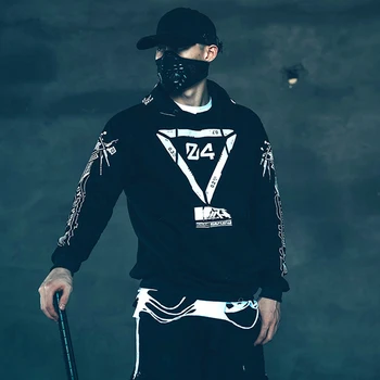 11 BYBB'S KOYU Punk Yaratıcı baskılı kapüşonlu svetşört Erkekler Moda Motosiklet Kazak Kazak Harajuku Hip Hop Streetwear Hoodies WB538
