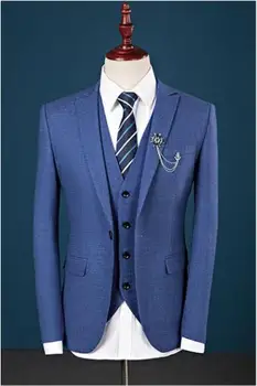 Özel Slim Fit Erkek özel takım elbise (Ceket Pantolon Kravat) Yakışıklı erkek Takım Elbise Sıcak Satış Düğün Takımları Damat smokin