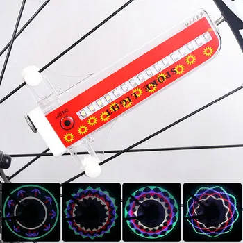Bisiklet gökkuşağı görsel uyarı lambası Bisiklet konuştu RGB Led tekerlek renkli ışık çok desenler On / off anahtarı hareket sensörü