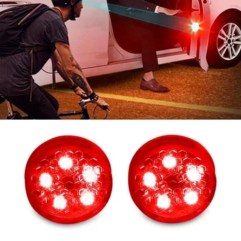 2 Adet LED araba ışıkları Açılış Kapı Uyarı Anti-çarpışma Kırmızı Ampuller Taşınabilir kablosuz Alarm Lambası Otomatik Strobe park lambası