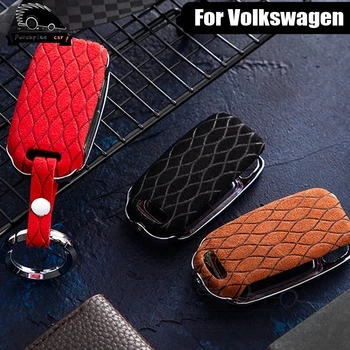Süet deri + TPU Araba Anahtarı Durum İçin Volkswagen VW Passat Golf Jetta Bora Polo Sagitar Tiguan Yeni Oto Anahtar Kapak anahtarsız