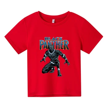 Marvel Siyah Panter Yaz Moda Unisex Süper Kahramanlar T-shirt Çocuk Erkek Kısa Kollu Tees Bebek Çocuk Karikatür Baskı Üstleri 2