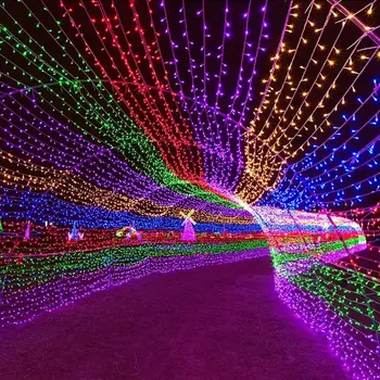 Noel Aydınlatma 50/100M LED Garland Peri Dize İşıklar 8 Modları Aydınlık Dış Dekorasyon AB ABD AU İNGİLTERE Tak 24V Trafo