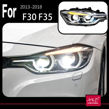 AKD Araba Modeli BMW F30 LED Far Projektör Lens 2013-2018 F35 3 Serisi 320i 325i DRL Melek Göz Otomotiv Aksesuarları