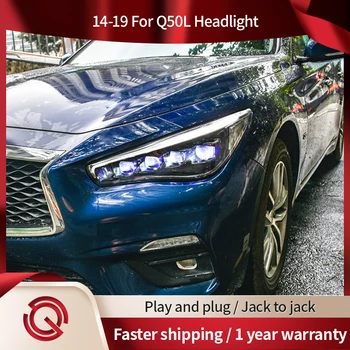Araba ışıkları Infiniti Q50 LED Far Projektör Işıkları 2014-2019 Kafa Lambası Tam LED Animasyon Dinamik Sinyal DRL