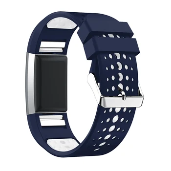 Saat kayışı Silikon çift renk nefes yumuşak bilek bandı Fitbit Şarj 2 için spor saat kayışı Yeni yedek bilezik Kemer 1