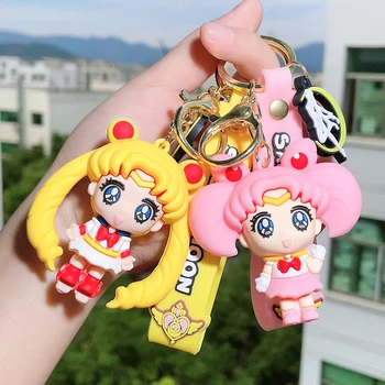 Japon animesi Sailor Moon Kolye Anahtarlıklar Tutucu Araba Anahtarlık Karikatür Anahtarlık Telefonu Çantası sallanan takı Çocuk Oyuncakları Hediyeler
