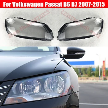 Volkswagen Passat için B6 B7 2007-2015 Araba Ön Far Kapağı oto farı Lambası Durumda Far Abajur Cam Lens Kabuk