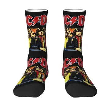 Yenilik Baskı AC DC Çorap Erkekler Kadınlar için Sıkı Yaz Sonbahar Kış Avustralya Rock Grubu Ekip Çorap