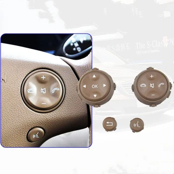 Araba Çok Fonksiyonlu direksiyon Anahtar Düğmesi Telefon Kontrol Anahtarı Mercedes Benz İçin W221 S SINIFI S280 2006-2009 Siyah / Gri Kapak 5