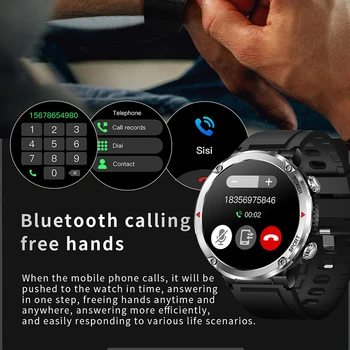Yeni Bluetooth Çağrı akıllı saat Erkekler Spor İzci 1.6 inç 400 * 400 HD ekran 600mAh büyük pil Spor Su Geçirmez Smartwatch 4