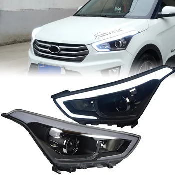İX25 2014-2018 Farlar gündüz farı Hella İçin araba Bı Xenon Ampul Sis Farları Araba Aksesuar Terra Kafa Lambası LED 