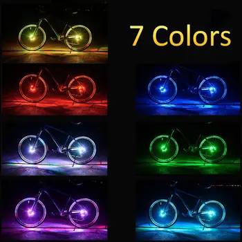 Şarj edilebilir Renkli Bisiklet Hub ispitli tekerlek ışık Mtb Bisiklet Gece Bisiklet Su Geçirmez Ön Kuyruk uyarı led'i Lamba Bisiklet