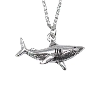 Köpekbalığı Kolye Hayvan El Yapımı,gümüş Renk,Kadınlar Takı Aksesuar Yüksek Kalite Kolye Hediye