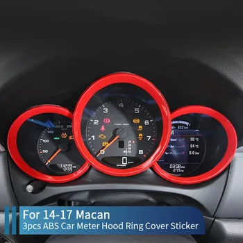 Porsche Macan 2014 için 2015 2016 2017 İç Styling Profiller Trim 3 adet ABS Araba Metre Hood Halka Kapak Sticker