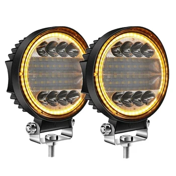 2X5 İnç 200 W LED iş ışık Combo nokta sel Off Road sürüş Amber sis lambası