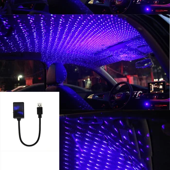 Romantik LED Araba Çatı Yıldız Gece Lambası Projektör Atmosfer USB Galaxy Lambası Araba Ev Odası Tavan Dekor Tak n Oyna