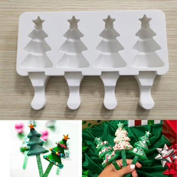 Yeni Varış Noel Ağacı Dondurma Kalıp Dıy Çikolata Silikon Mus Kalıp Kek Dekorasyon Malzemeleri Bakeware