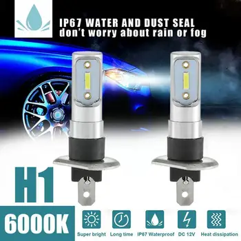2 adet H1 LED Far Dönüşüm Kiti 3030 lamba yuvası Xenon araba farı Lambası 8000lm Süper Hafif Sürüş Sis Beyaz Ampuller U3O3