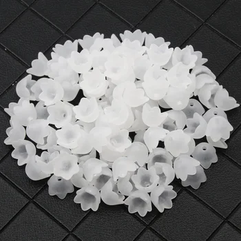 Akrilik Boncuk Beyaz 10x7mm Çiçek Gevşek halka boncuk Takı Yapımı İçin DIY doğum günü hediyesi Küpe Kolye Bilezik Aksesuarları