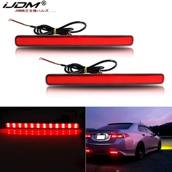 ıJDM kırmızı LED tampon reflektör ışıkları 09-14 Acura TSX (Euro Accord) Fonksiyonu Kuyruk, fren ve Arka Sis Lambaları Dönüş ışıkları