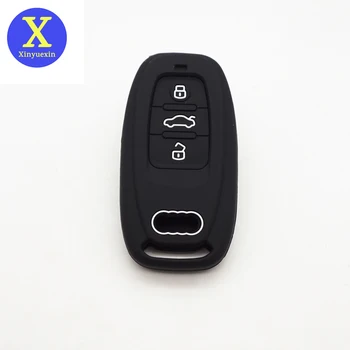 Xinyuexin silikon araba anahtar kovanı Kapak için Audi A1 A3 8V A4 B8 B9 A5 A6 C7 A7 A8 Q3 Q5 Q7 S4 S6 S7 S8 R8 TT Araba Aksesuarları