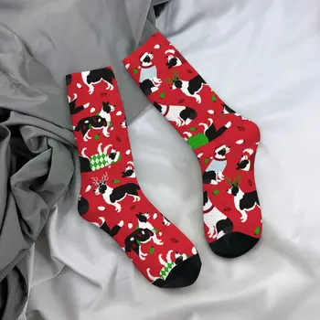Kış Sıcak Hip-Hop Kadın Erkek Noel Sınır Collie köpek çorapları Nefes Orta Tüp Çorap