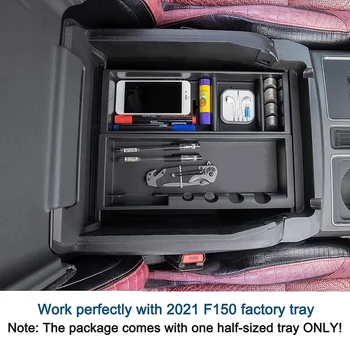 Merkezi Konsol Organizatör 2021 Ford F150 F - 150 Kol Dayama Eklemek saklama kutusu Tepsi ile Kaymaz Mat Aksesuarları 2