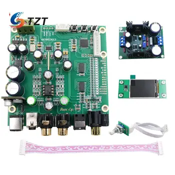 TZT ES9038Q2M DAC Kurulu Dekoder Kurulu Desteği IIS DSD Fiber Optik Koaksiyel Giriş 384K DOP128 + Güç Kaynağı Modülü LCD Ekran