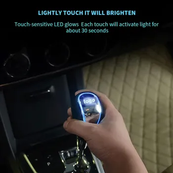 Evrensel 110mm Dokunmatik Aktif Mavi led ışık İşıklı Vites Topuzu Uyar Çoğu Araba için Düğmesiz Kumandalı Değiştiren 2