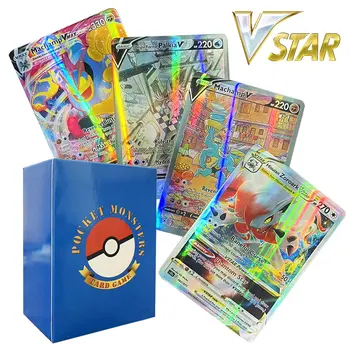 2022 Yeni Pokemon Kartları Holografik Tahta Oyunu Vstar Vmax GX DIY Charizard Enerji Ticaret Kart Oyunu İngilizce Sürüm Çocuklar Hediye