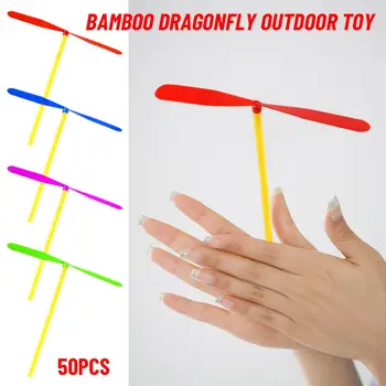 50 Adet Plastik Nostaljik Oyuncaklar Bebek Çocuk Gelenek Klasik Bambu Yusufçuk Açık Oyuncak Uçan Oklar Pervane