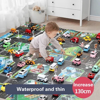 Şehir Halı Çocuk Oyuncakları Oyunları yol matı Çocuk Trafik Araba Haritası Erkek Kız eğitici oyuncak Yol Halı Playmat Bebek Paspasları Karikatür
