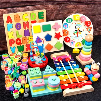Montessori Oyuncaklar Bebek için 1 2 3 Yıl Ahşap 3d Bulmaca Kurulu Oyunu Erken Öğrenme Eğitici Ahşap Oyuncaklar Çocuklar için hediye