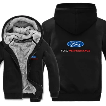 2022 YENİ KIŞ Ford Performans Hoodies Erkekler Streetwear Ceket Yün Astar Spor Ceket Ford Tişörtü Sıcak Hoody
