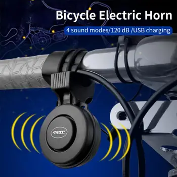 Bisiklet Elektronik Boynuz Çan Scooter E-bisiklet MTB Dağ Bisikleti Trompet Alarmı USB Şarj Edilebilir Bisiklet Ses Uyarı Uyarı Düdük