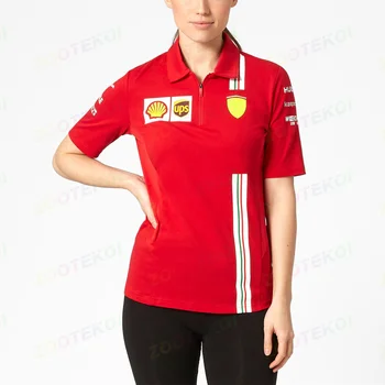 Bayan 2023 Takım POLO GÖMLEK F1 Yarış Motosiklet Kısa Kollu Formula Bir Takım Mağaza T-shirt Kuru Ve Nefes Alabilir