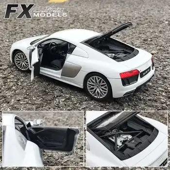 WELLY 1: 24 2016 Audi R8 V10 Alaşım Spor Araba Modeli Diecast Metal Oyuncak Araçlar Araba Modeli Yüksek Simülasyon Koleksiyonu Çocuk Hediye 5