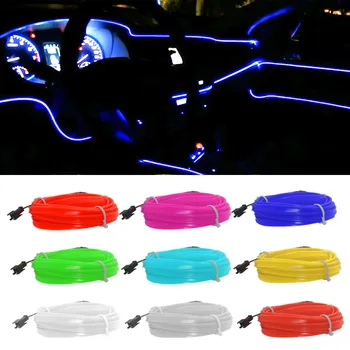 1M/3M / 5M Esnek Araba iç mekan aydınlatması LED Şerit Garland Tel halat boru Hattı Neon ışık Sigara Sürücü denetleyicisi