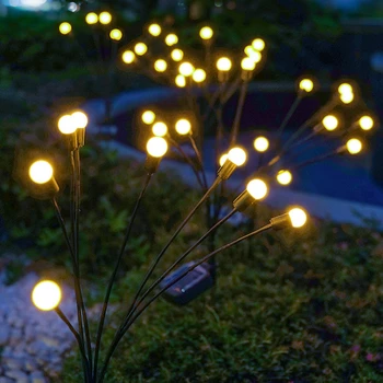 1/2/4 Adet 6/8 / 10LED güneş bahçe lambası LED havai Fişek Firefly peyzaj ışıkları açık su geçirmez çim ışıkları bahçe yolu Dekor için 0
