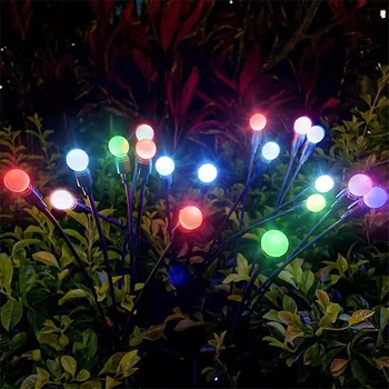 1/2/4 Adet 6/8 / 10LED güneş bahçe lambası LED havai Fişek Firefly peyzaj ışıkları açık su geçirmez çim ışıkları bahçe yolu Dekor için 5