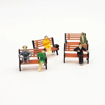 2 ADET 1/87 HO Ölçekli Model Tezgah Modeli Park Sokak Koltuk Tezgah Minyatür Sandalye El Sanatları Bahçeleri / Tren İstasyonu Düzeni