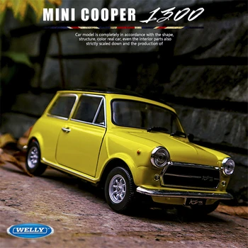 WELLY 1: 24 MİNİ COOPER 1300 Alaşım Araba Modeli Diecasts Metal Oyuncak Klasik Mini Araba Modeli Yüksek Simülasyon Koleksiyonu Çocuk Hediyeleri