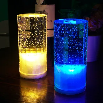 Bar Cafe Otel LED 7 Renk Masa Lambası USB Şarj Edilebilir Tatel lamba pili masa lambası Restoran Dekor Masa Lambası 0