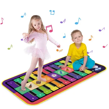 Müzikal Dans Pisti Piyano Mat Çift Sıralı Klavye 8 Enstrüman Sesler Dokunmatik Playmat Erken Eğitici Oyuncaklar Çocuklar için Hediye
