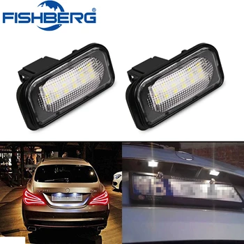 FISHBERG 12V 6000k Araba LED plaka ışıkları Mercedes W203 4D SMD3528 LED Plaka lamba ampulü Benz Aksesuarları İçin