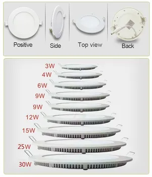 3 W-25 W yuvarlak LED tavan ışığı Gömme mutfak banyo Lambası AC85-265V LED aşağı ışık sıcak beyaz / soğuk beyaz Ücretsiz Kargo