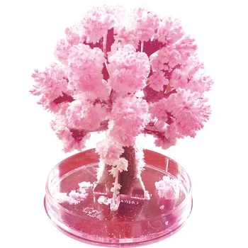 1 ADET 2022 90x80mm Sihirli Kağıt Sakura Kristal Ağaçları Sihirli Büyüyen Ağaç Japonya Masaüstü Kiraz Çiçeği Eğitici Oyuncaklar Yenilikler